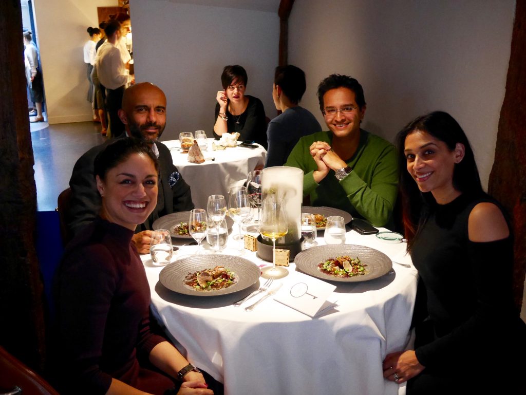 picture of sima, husband and two friends at the fat duck in bray table