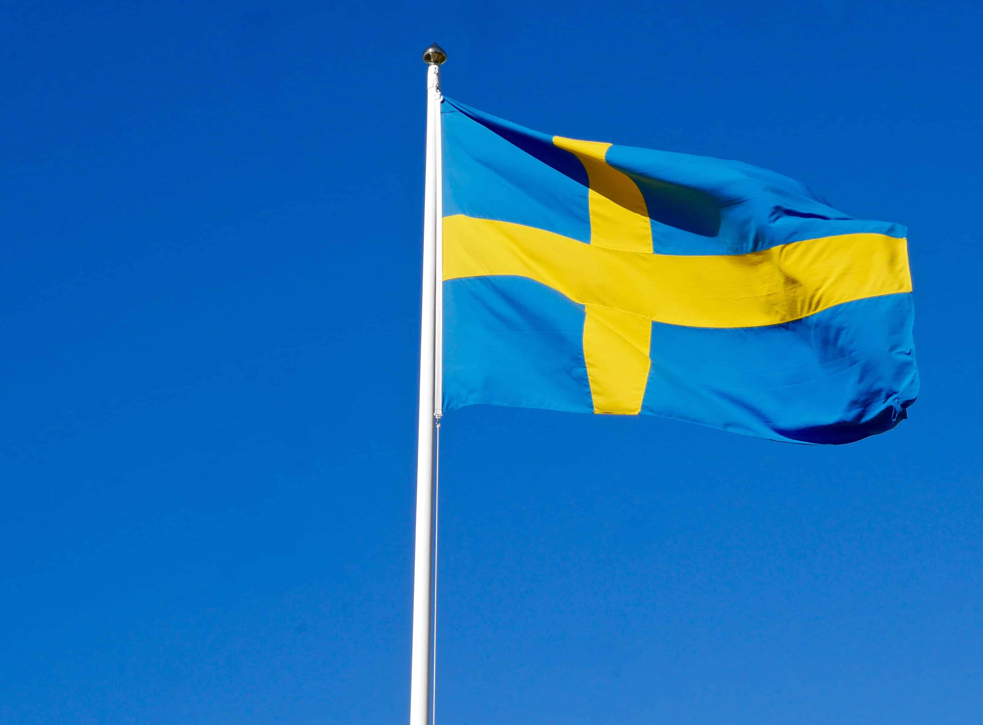 flag of Sweden blowing in the wind
