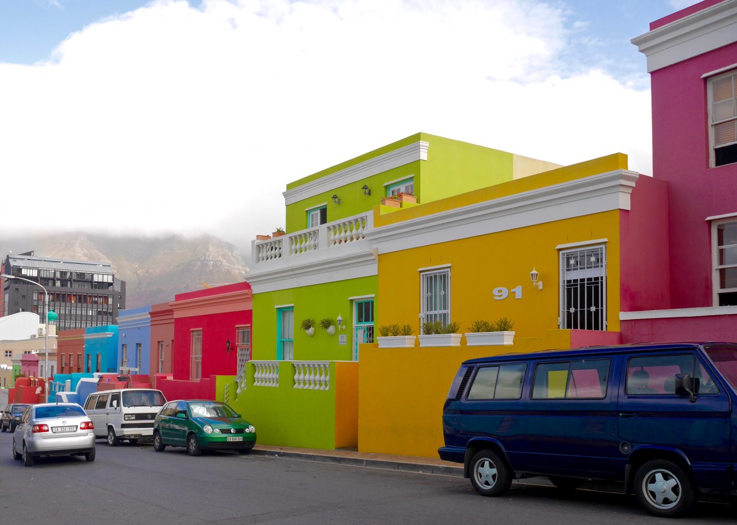 bright coloured buildings in Bo-Kaap