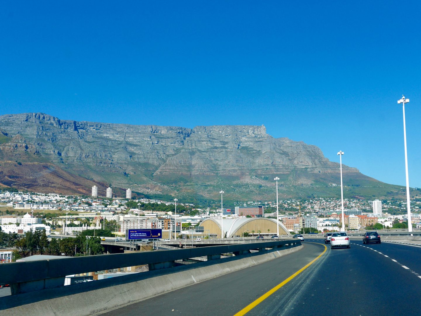 Looking up the table mountains in Cape Town
