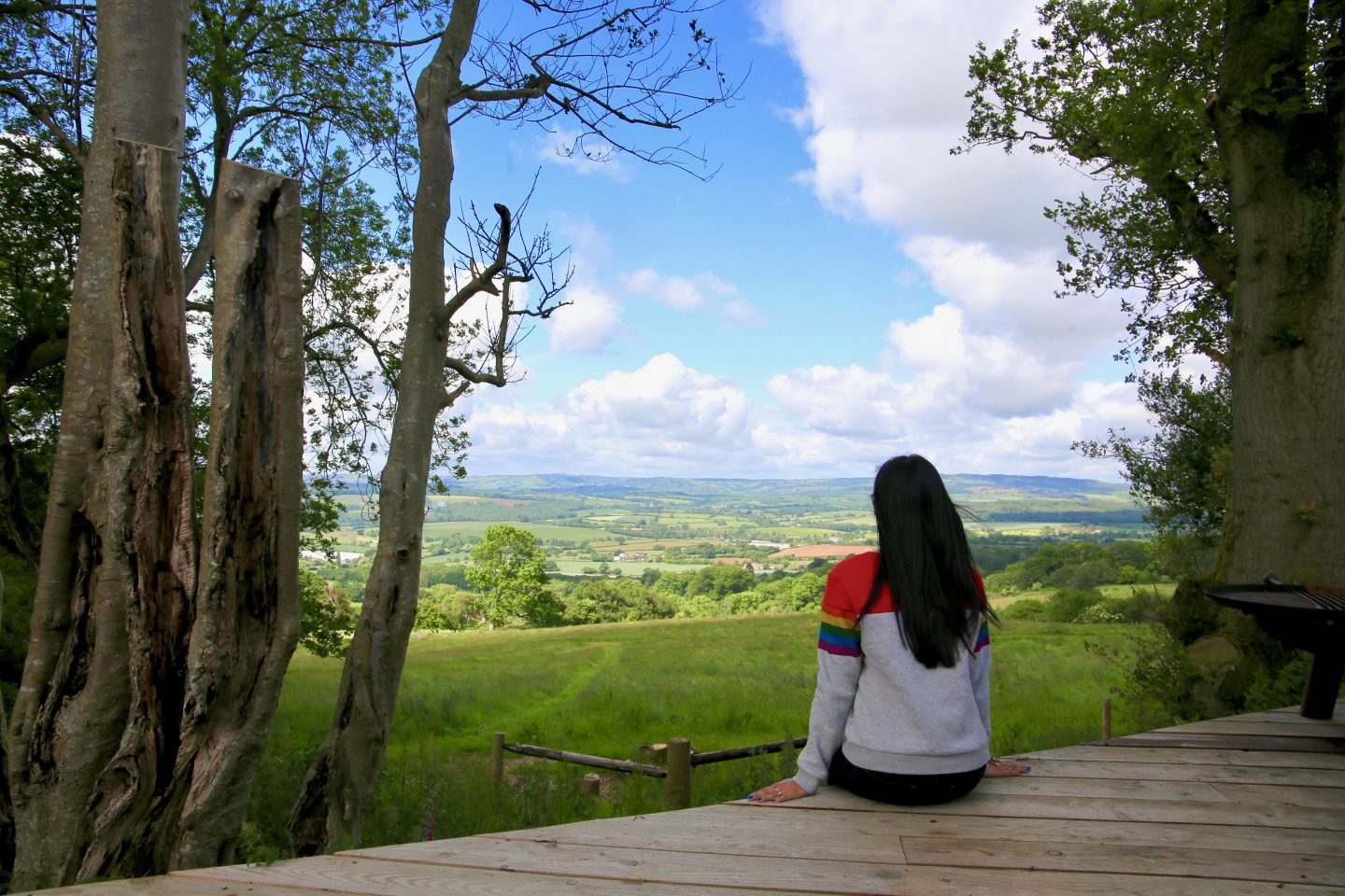 Views of the Quantock Hills from shepherd's hut