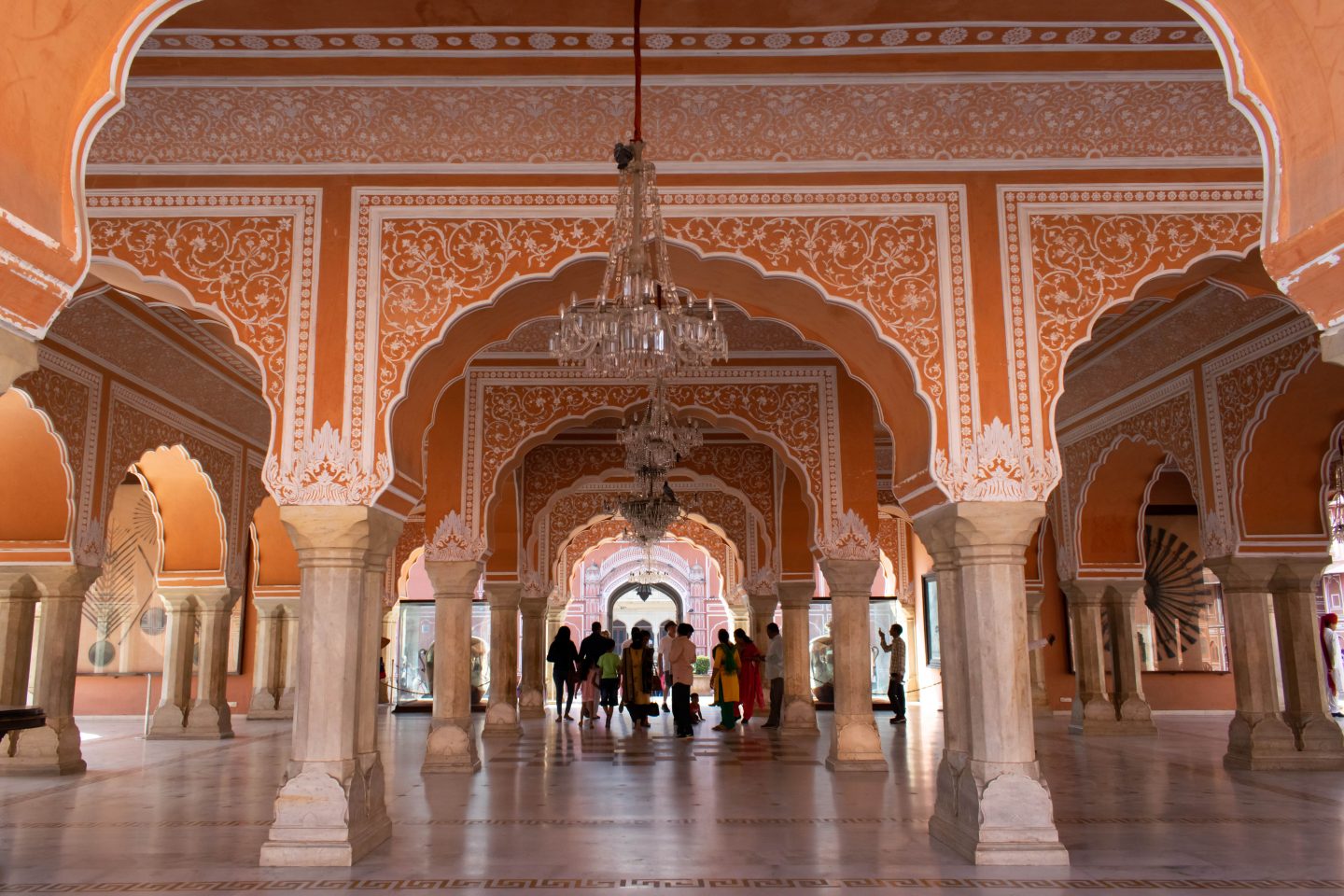 view of the orange architecture in Jaipur City Palance