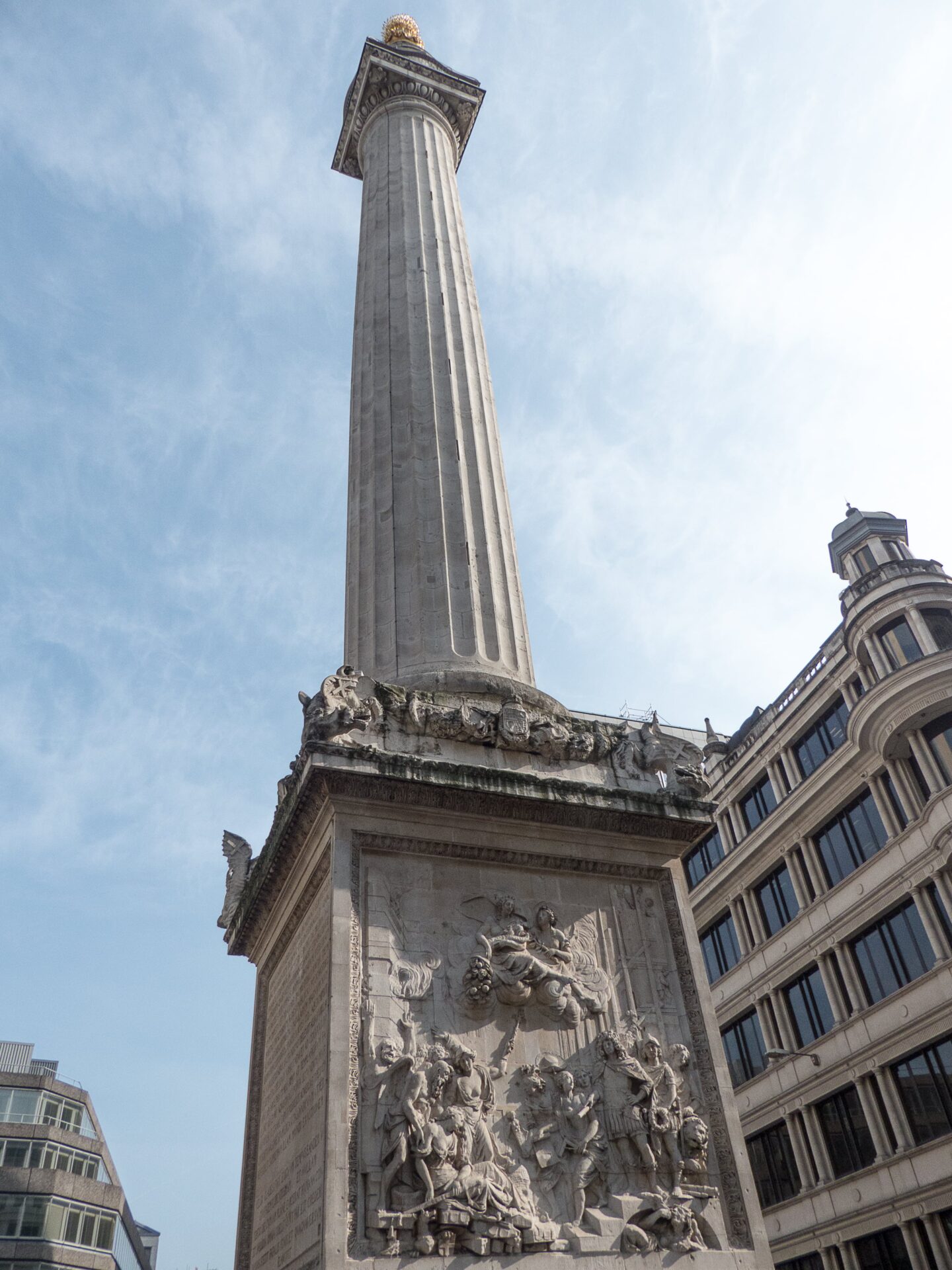 view looking up at the monument