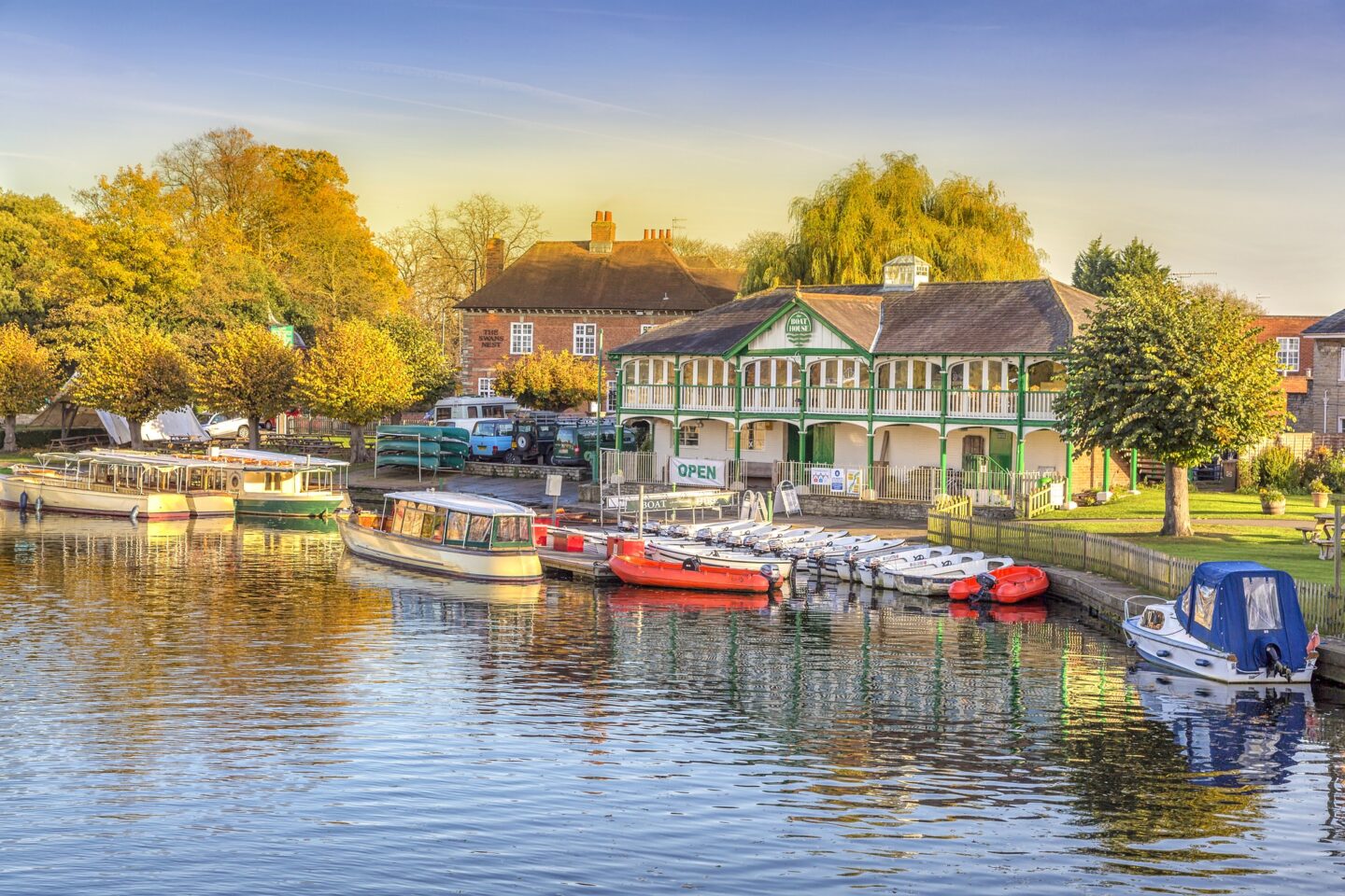 The River Avon with boats on the river